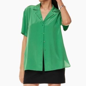 Babaton Aritzia Besos Silk Shortsleeve Buttondown